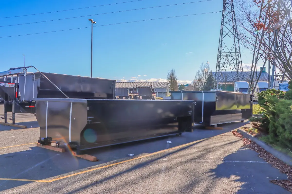 Roll-off dumpster ready for waste disposal at job site for Construction Dumpster Rental in Manassas Park